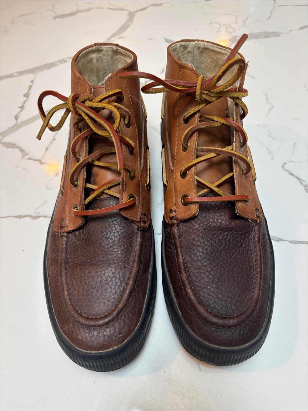 Polo by Ralph Lauren Delmont Men's Brown Leather Lace-Up Boots